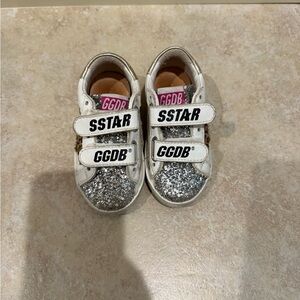 Golden Goose Kids Glitter Sneakers - Silver and White